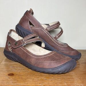 JBU Fawn Brown Leather Mary Jane Comfort Shoes